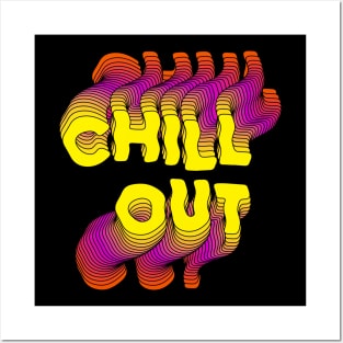 Chill Out typography neon Posters and Art